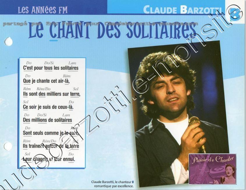 Fiche chanson le chan des solitaires mini